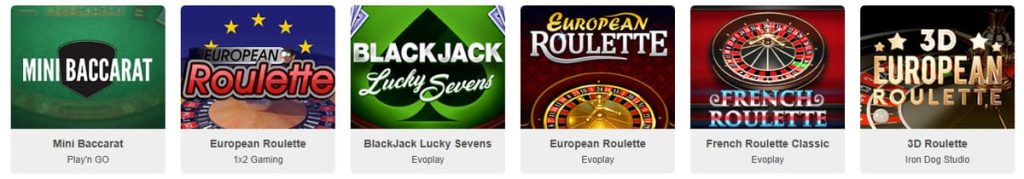 Impressario Casino jeux table
